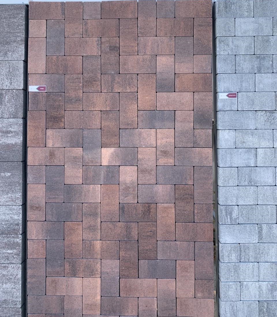 Тротуарная плитка Брусчатка без фаски 200х100, 60мм